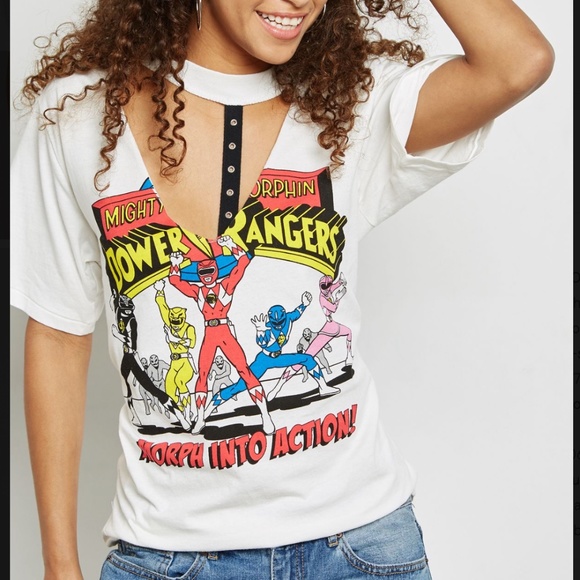 POWER RANGERS CHOKER NECK T-SHIRT Y2K, Forever21 - Picture 7 of 11